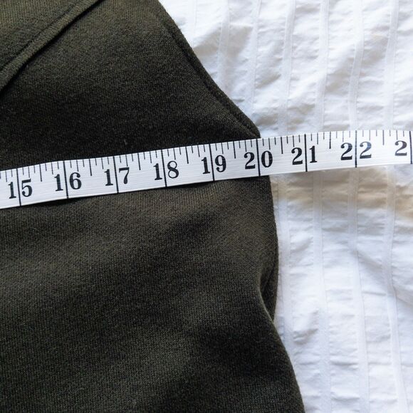 Forest Green Asymmetrical Knit Dress Gold Floral Embroidery Size M/L Fairycore - Picture 11 of 11